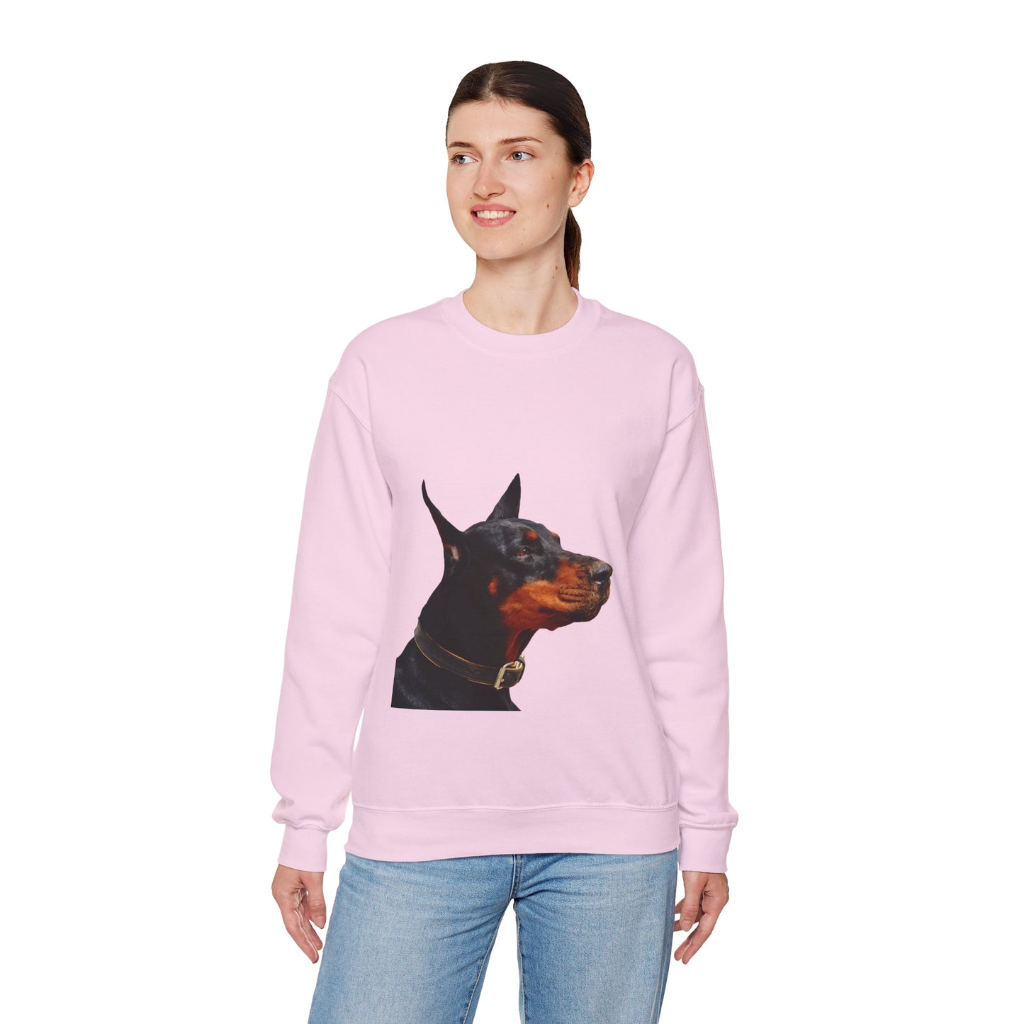 Doberman Portrait Sweatshirt — Graphic Dog Lover Crewneck