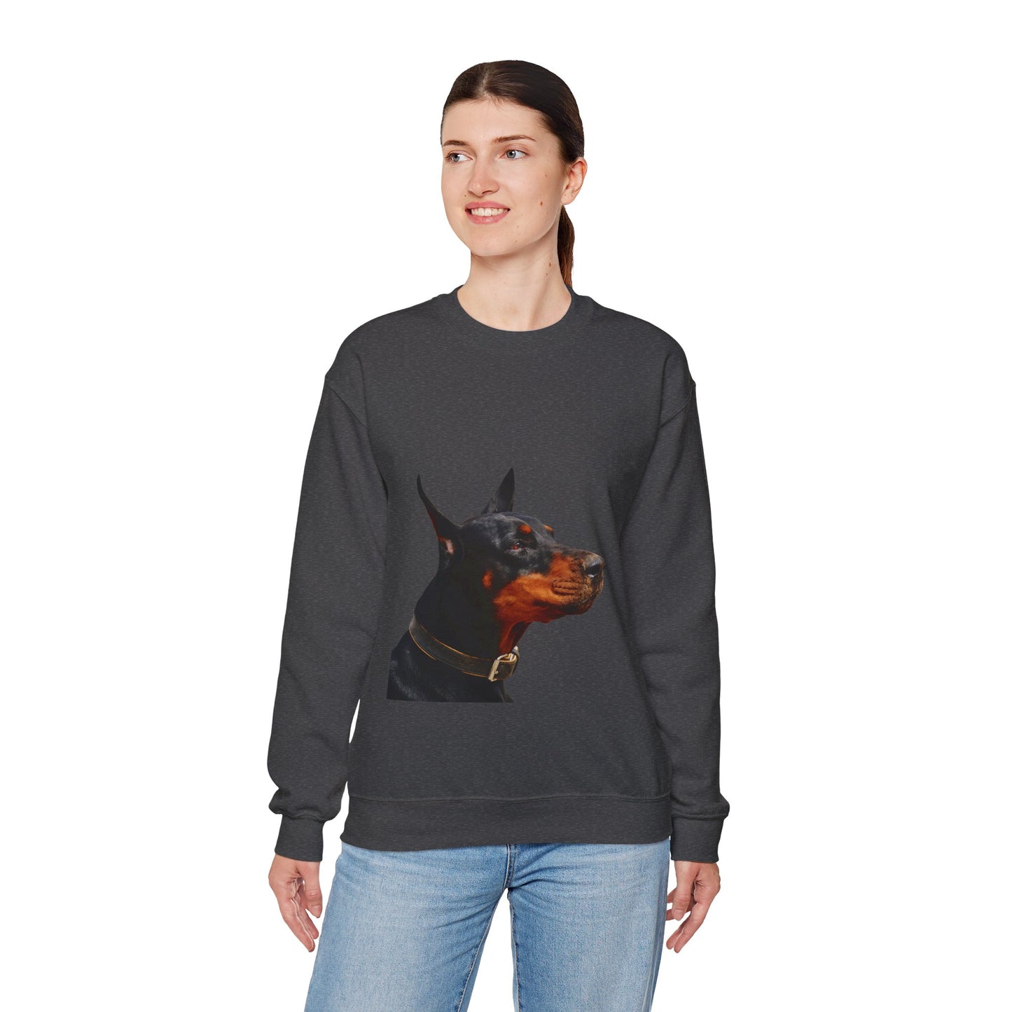 Doberman Portrait Sweatshirt — Graphic Dog Lover Crewneck