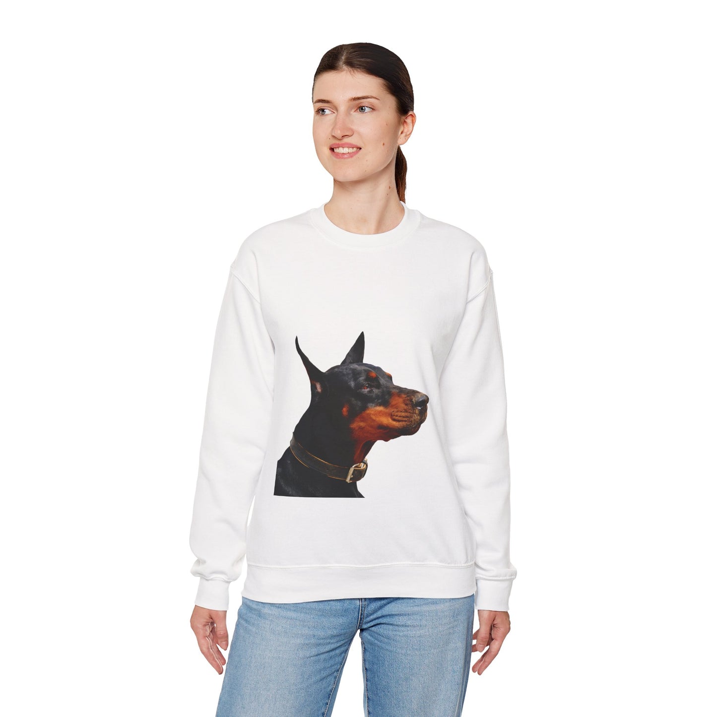Doberman Portrait Sweatshirt — Graphic Dog Lover Crewneck