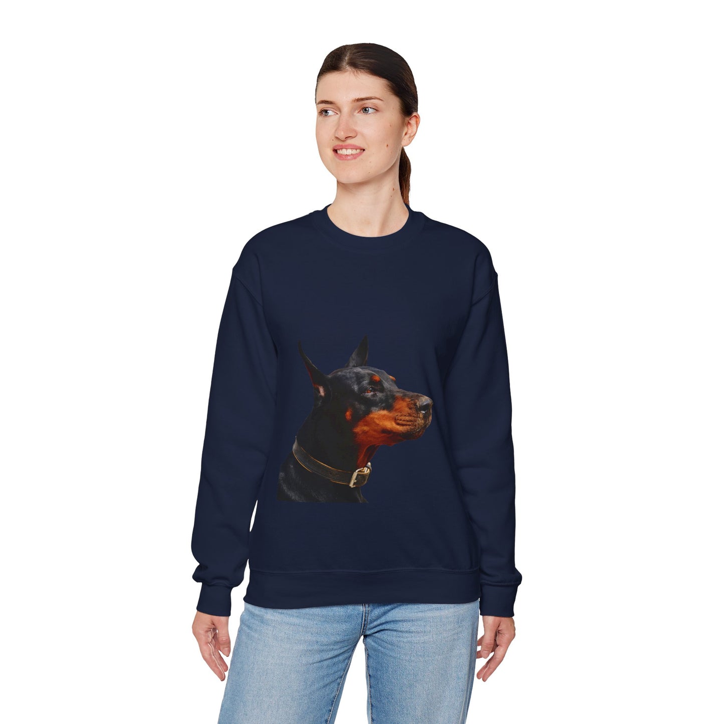 Doberman Portrait Sweatshirt — Graphic Dog Lover Crewneck